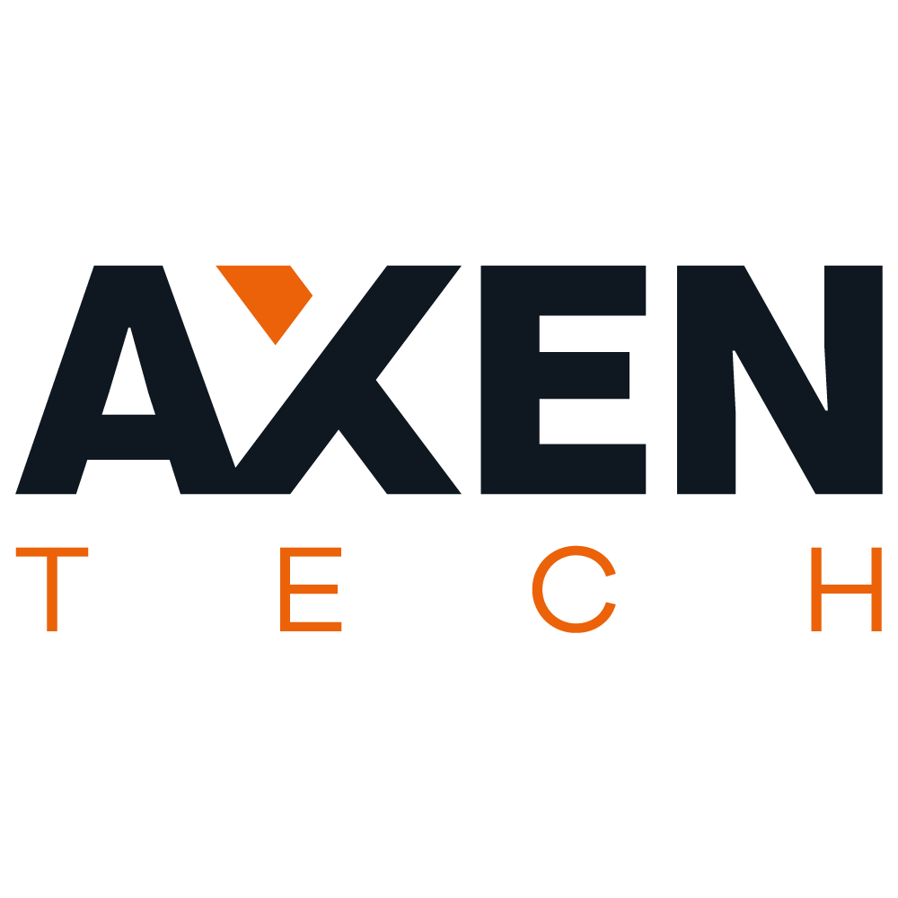 logotipo de axen technology es una unidad de negocio encargada del desarrollo e implementación de tecnología en general.
